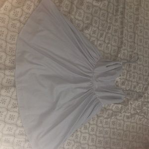 Blue and white striped dress